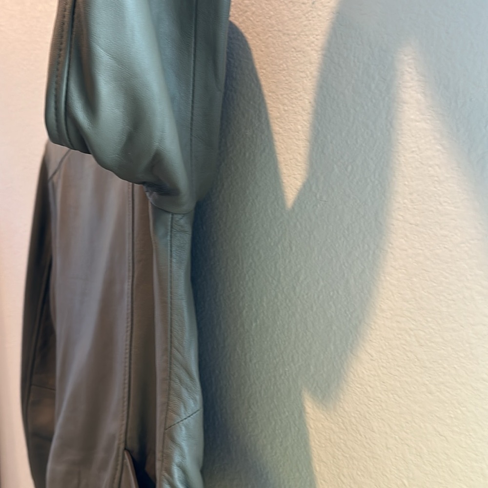 Allison Leather Moto Jacket in Army Green - Medium - Picture 8 of 9